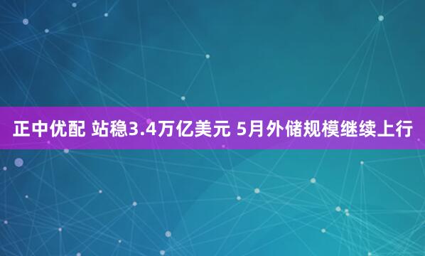正中优配 站稳3.4万亿美元 5月外储规模继续上行